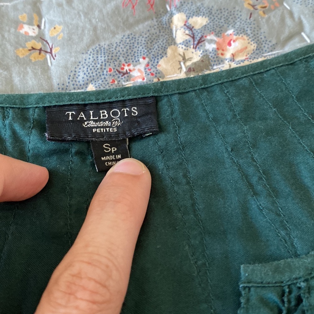 Talbots green blouse - Picture 3 of 6